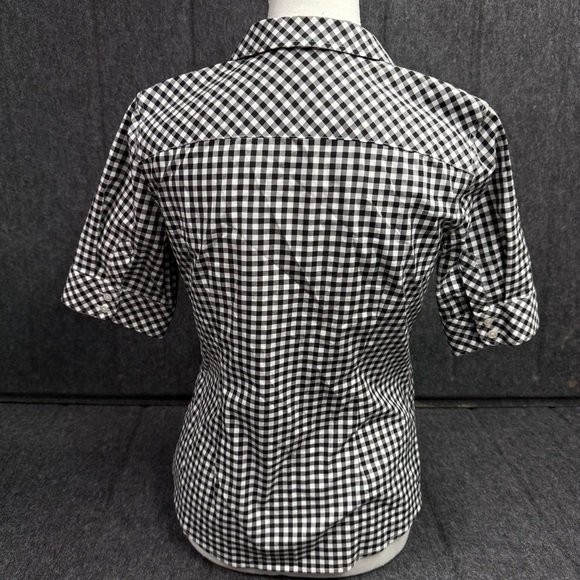 Talbots Black and White Checkered Women's Top - Picture 2 of 3